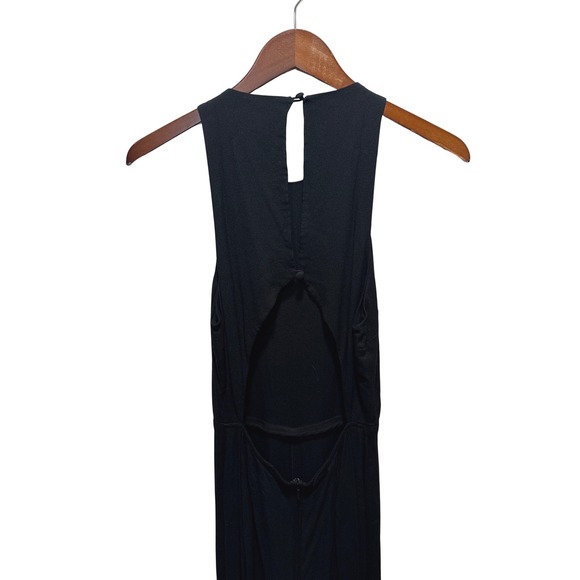 Reformation Lucia Jumpsuit Black Open Back Wide Leg High Neck Size 8 - Picture 6 of 7